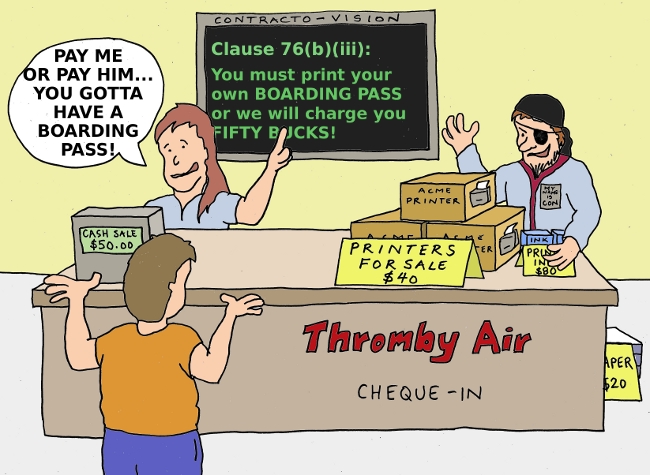 Thromby Air - Print Your Own Boarding Pass - There is a fee if you don't print your own, but we give you choices.