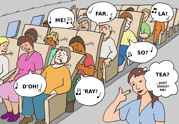 Thromby Air - Seat Pitch - the tone that passengers make when their knees jam against the seat in front!