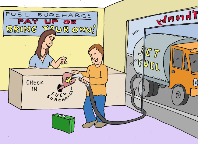 Thromby Air - Fuel Surcharge - you get the choice about how you pay your fuel surcharge